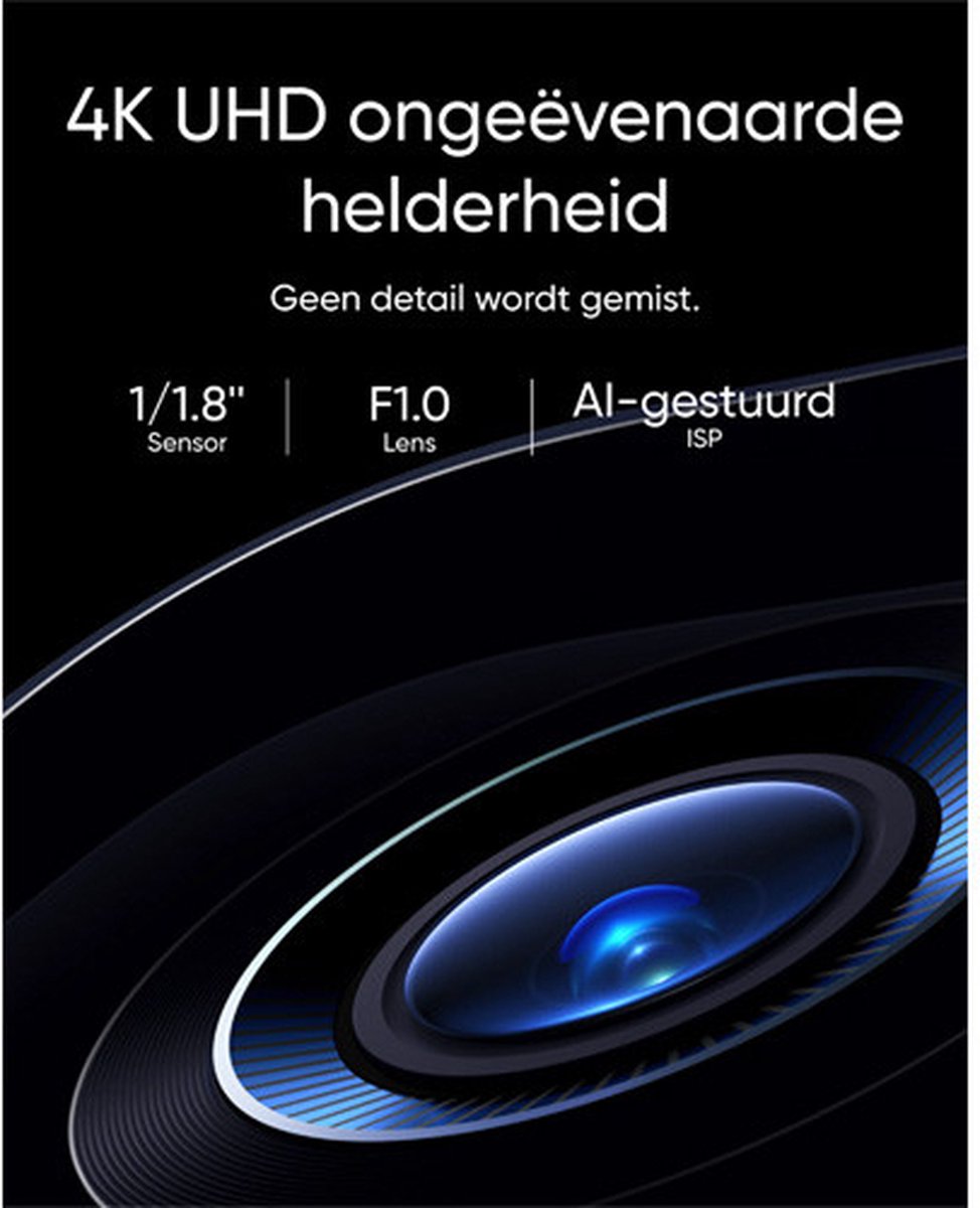 eufy Security S3 Pro Buitencamera, Add-on – Outdoorcam - 4K Ultra HD-resolutie, MaxColor Vision™ technologie, Zonne-energie met SolarPlus™ 2.0, Compatibel met Apple HomeKit, Alexa en Google Assistant