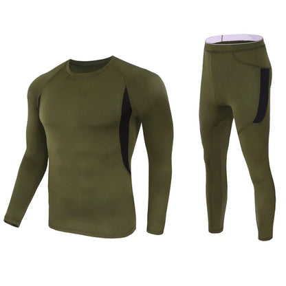 Winter Long Sleeve Undershirt Long Johns Shirts & Pants Tactical Thermal Underwear Set