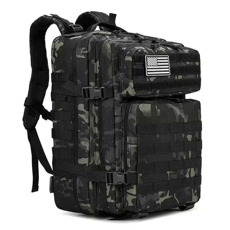 Hete Aanbieding Grote Capaciteit Waterdichte Externe Frame Tactische Rugzak met Rits Sluiting Camo Molle 900D voor Buitenreizen