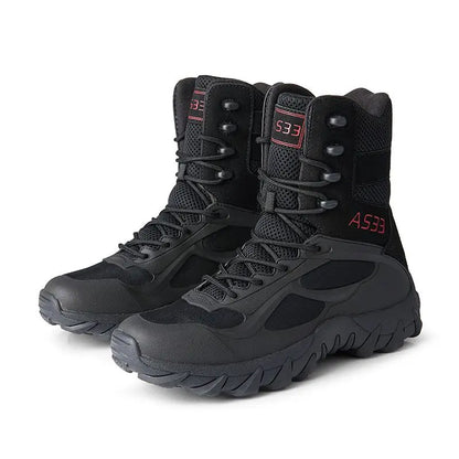 YAKEDA Ankle Boot Travel Hiking Training Operator Rubber Tactical Boots Anti-slip Combat Desert Boots Outdoor Tactical Shoes