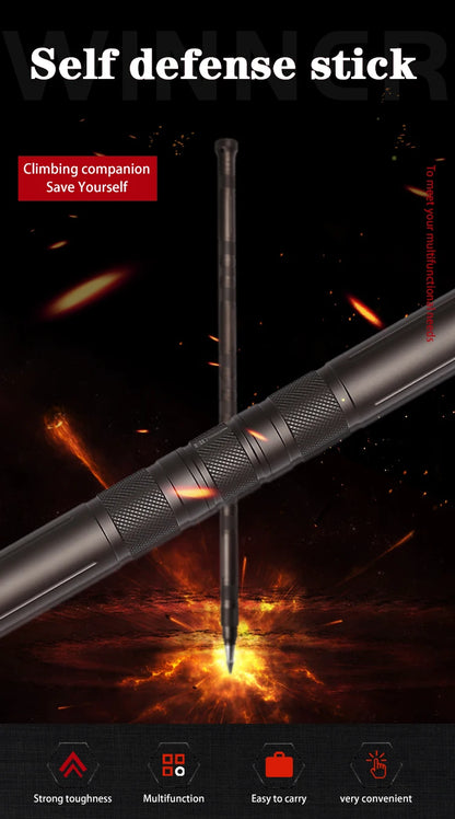 Best-Selling Stainless Steel Foldable Telescopic Poles Multifunctional Tactical Self-Defense Climbing Stick Hand Tool
