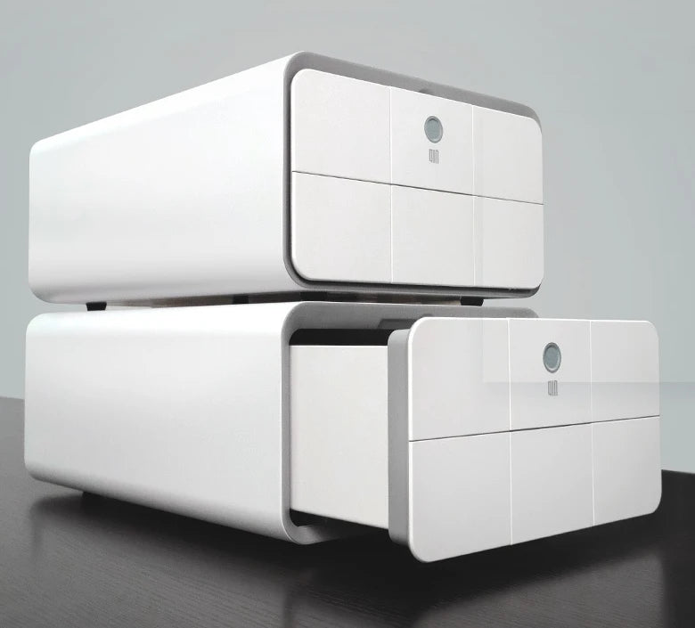 Small Portable Fingerprint Lock Home Drawer Safe Box Biometric Steel Storage Box Valuables Wardrobe Safe Deposit Box