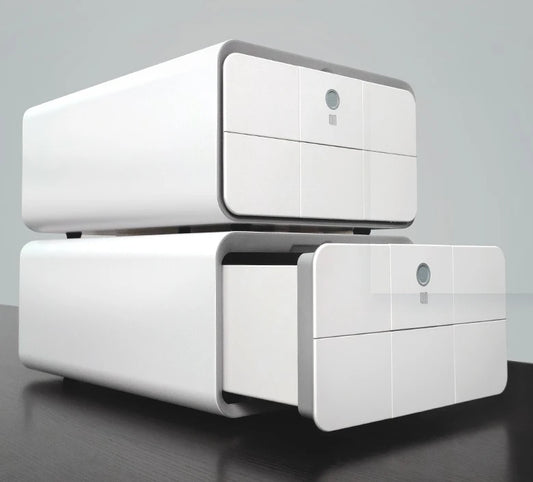 Small Portable Fingerprint Lock Home Drawer Safe Box Biometric Steel Storage Box Valuables Wardrobe Safe Deposit Box