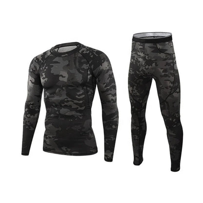 YAKEDA Basic Thermal Fleece Camouflage Tactical Underwear for Men