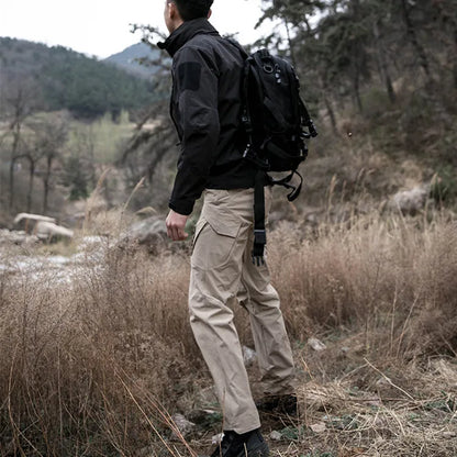 YAKEDA Lightweight Tactico Pantalones Trousers Flat Front Style Mid Waist Quick Dry Loose Fit Ripstop Tactical Cargo Pants