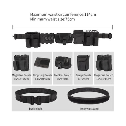 SIVI Multi Function Camo 6 Pcs Set Security Belt Combat Camouflage Molle Utility Duty Tactical Belt