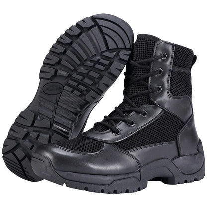 Hot Selling Men's Tactical Combat Boots Lightweight Breathable Mesh Design for Summer Hunting Ankle Height with Rubber Outsole
