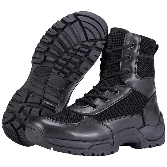 Hot Selling Men's Tactical Combat Boots Lightweight Breathable Mesh Design for Summer Hunting Ankle Height with Rubber Outsole