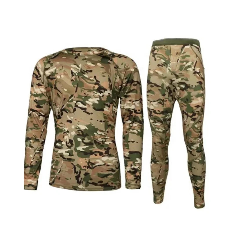 YAKEDA Basic Thermal Fleece Camouflage Tactical Underwear for Men