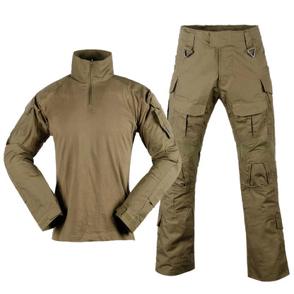 YAKEDA G3 Camouflage Tactical Suits Ripstop Long Sleeve Tactical t Shirt and Pants Combat Frog Uniform for Men