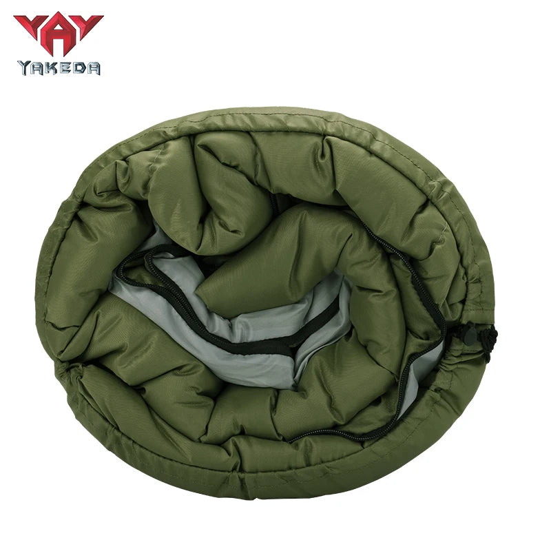 Yakeda Sleeping Bag 3kg Mummy Green Color Keep Warm -30 Degree Waterproof Outdoor Camping Tactical Gear Sleeping Bags