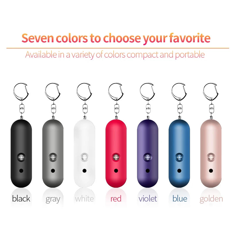 Shenzhen Custom Factory 130Db Loudest Siren Self Defense Alarm Elderly Kids Women Panic Emergency Personal Safety Keychain Alarm