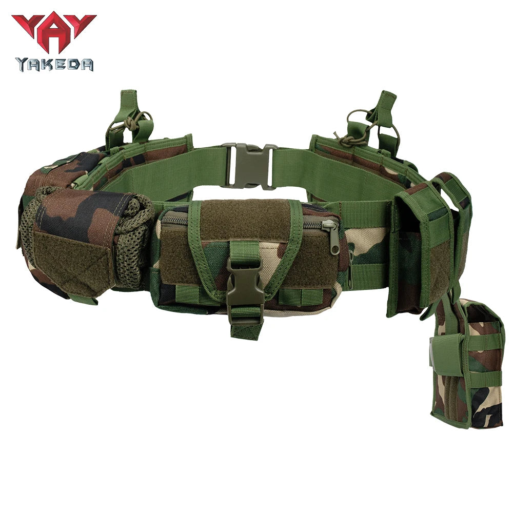 Yakeda MC Quick Release Tactical Battle Belt With Pouches Heavy Duty Inner Outer Belt Molle Tactical Belt Set Cinturones Tactico