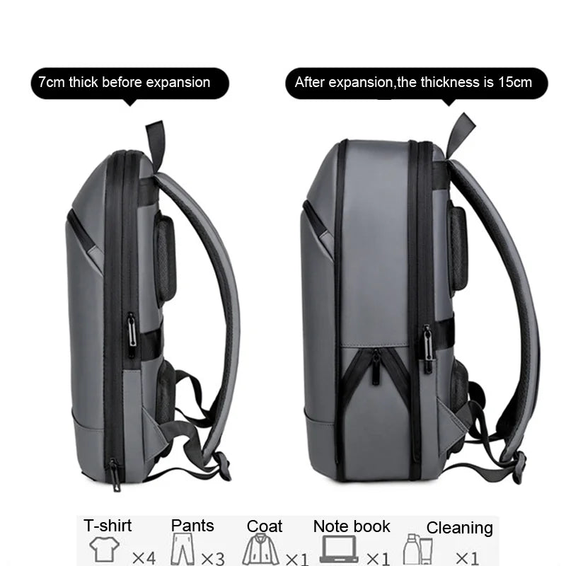 Unisex Classic Student Office Computer Bag Waterproof Nylon Leather Custom Anti Theft Laptop Backpack Zipper Closure Main Oxford