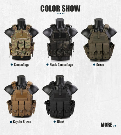 Emersongear Fabrikant 500D Cordura Nylon Molle Vest Tactisch Gilet Uitbreidbare Plaatdrager Tactisch Vest