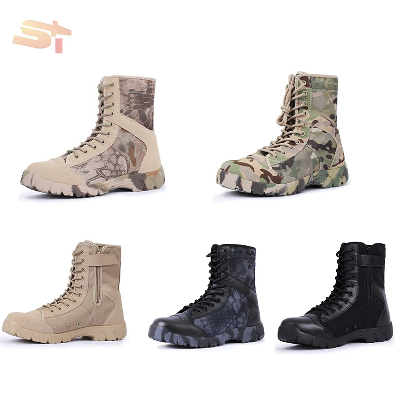 SIKE Winter Tactical Combat Boots – Water Resistant, Side Zipper (SK2408C)