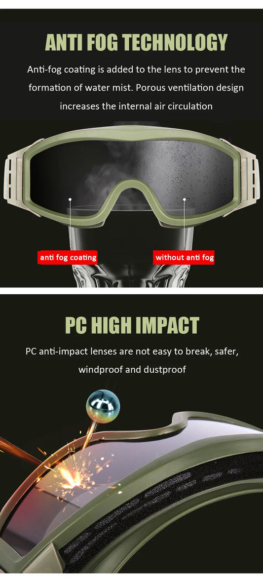 Tactical Ballistic Eyewear – HD Windproof & Dustproof (UM016)