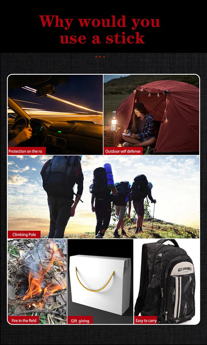 Best-Selling Stainless Steel Foldable Telescopic Poles Multifunctional Tactical Self-Defense Climbing Stick Hand Tool