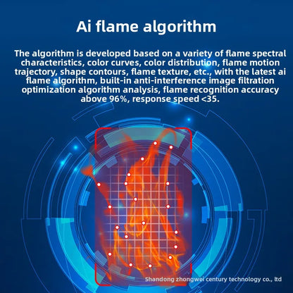 AI Intelligent Scene Machine Ultra 5MP Dual Light Tube Type Flame Recognition CMOS Cloud SDK