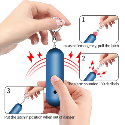 Shenzhen Custom Factory 130Db Loudest Siren Self Defense Alarm Elderly Kids Women Panic Emergency Personal Safety Keychain Alarm