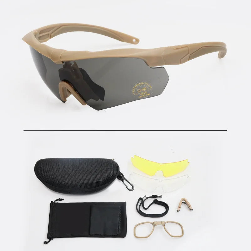 OEM Cross-Border Impact-Resistant PC Frame Tactical Goggles Outdoor Sports Safety Glasses for Off-Road Motorcycles and Cycling