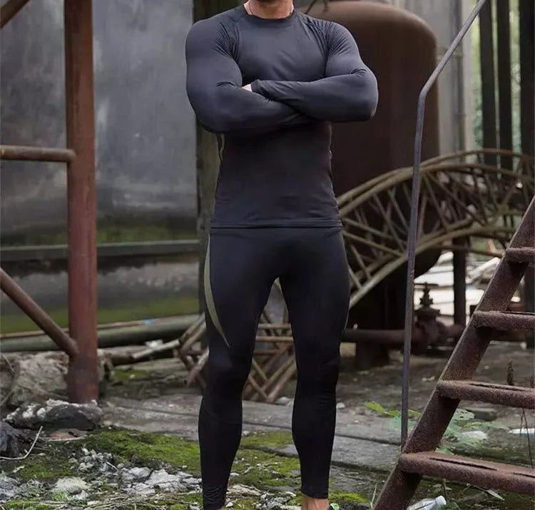 Custom Logo Super Stretchy Anti-static Men Plain Dyed Winter Ropa Interior Termico Tactico Thermal Tactical Thermal Underwear
