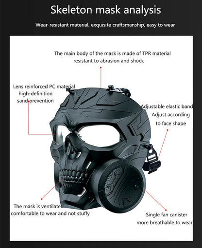 Durable Tactical Full Face Mask – Paintball & Airsoft Protection (ZL5)