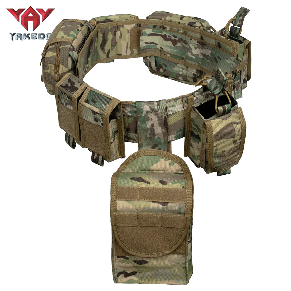 Yakeda MC Quick Release Tactical Battle Belt With Pouches Heavy Duty Inner Outer Belt Molle Tactical Belt Set Cinturones Tactico