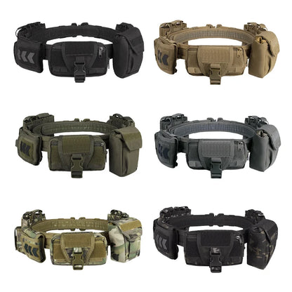 SIVI Multi Function Camo 6 Pcs Set Security Belt Combat Camouflage Molle Utility Duty Tactical Belt
