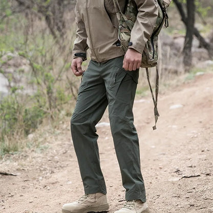 YAKEDA Lightweight Tactico Pantalones Trousers Flat Front Style Mid Waist Quick Dry Loose Fit Ripstop Tactical Cargo Pants