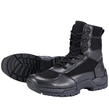 Hot Selling Men's Tactical Combat Boots Lightweight Breathable Mesh Design for Summer Hunting Ankle Height with Rubber Outsole