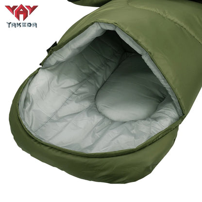 Yakeda Sleeping Bag 3kg Mummy Green Color Keep Warm -30 Degree Waterproof Outdoor Camping Tactical Gear Sleeping Bags