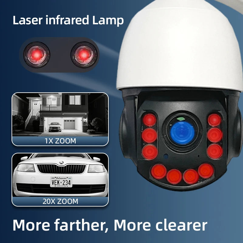 4k Hoge-Zoom WiFi PTZ 360 IP-Camera 20× Optisch