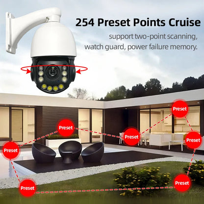 4k Hoge-Zoom WiFi PTZ 360 IP-Camera 20× Optisch