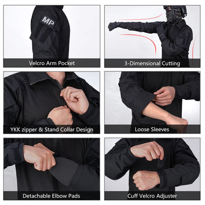 IDOGEAR G3 Upgraded Version Frog Suit Tactical Uniform Camouflage Shirt and Pants Rig Stop