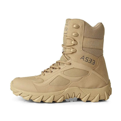 YAKEDA Ankle Boot Travel Hiking Training Operator Rubber Tactical Boots Anti-slip Combat Desert Boots Outdoor Tactical Shoes