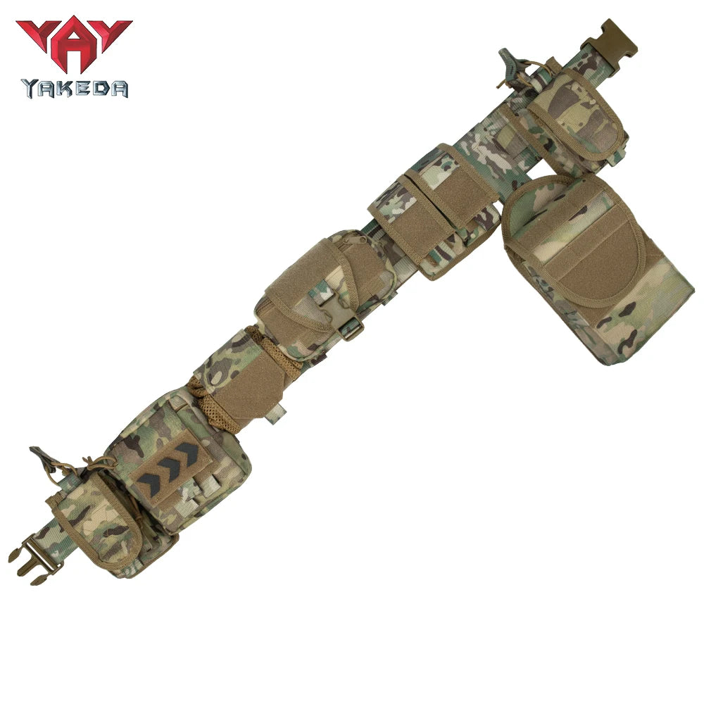 Yakeda MC Quick Release Tactical Battle Belt With Pouches Heavy Duty Inner Outer Belt Molle Tactical Belt Set Cinturones Tactico