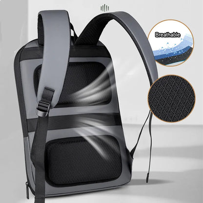 Unisex Classic Student Office Computer Bag Waterproof Nylon Leather Custom Anti Theft Laptop Backpack Zipper Closure Main Oxford