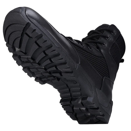 Hot Selling Men's Tactical Combat Boots Lightweight Breathable Mesh Design for Summer Hunting Ankle Height with Rubber Outsole
