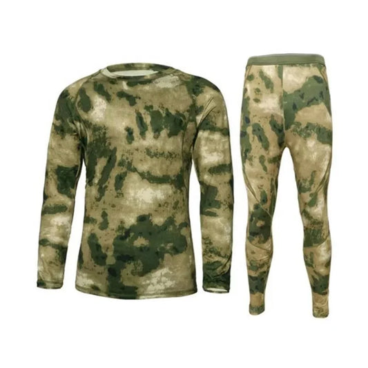 YAKEDA Basic Thermal Fleece Camouflage Tactical Underwear for Men