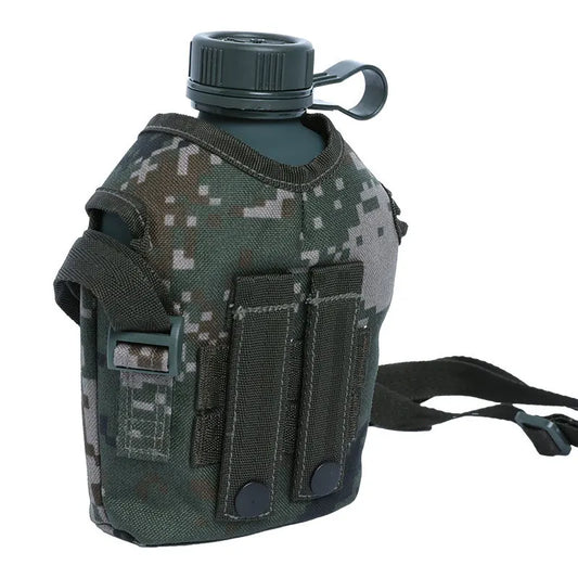 Outdoor Tactical Water Bottle Camouflage in Stock  Aluminum Kettle with Belt for Camping Canteen