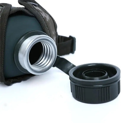 Outdoor Tactical Water Bottle Camouflage in Stock  Aluminum Kettle with Belt for Camping Canteen