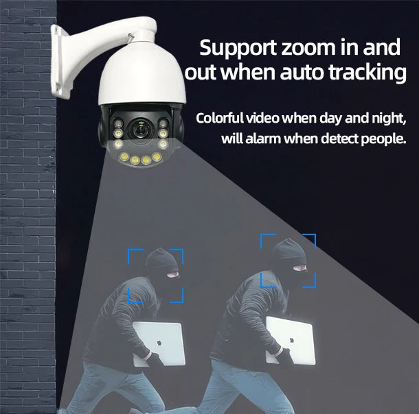 4k Hoge-Zoom WiFi PTZ 360 IP-Camera 20× Optisch