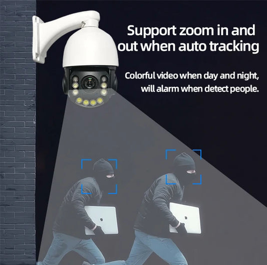 4k Hoge-Zoom WiFi PTZ 360 IP-Camera 20× Optisch