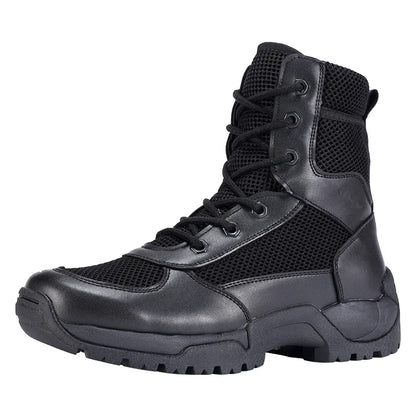 Hot Selling Men's Tactical Combat Boots Lightweight Breathable Mesh Design for Summer Hunting Ankle Height with Rubber Outsole