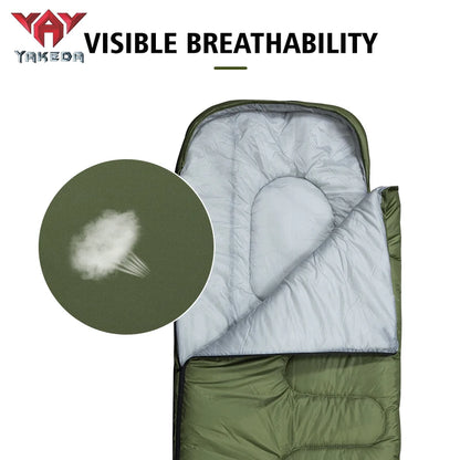 Yakeda Sleeping Bag 3kg Mummy Green Color Keep Warm -30 Degree Waterproof Outdoor Camping Tactical Gear Sleeping Bags