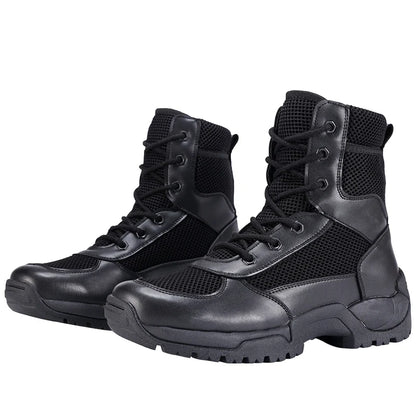 Hot Selling Men's Tactical Combat Boots Lightweight Breathable Mesh Design for Summer Hunting Ankle Height with Rubber Outsole