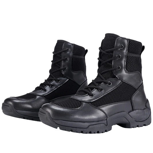 Hot Selling Men's Tactical Combat Boots Lightweight Breathable Mesh Design for Summer Hunting Ankle Height with Rubber Outsole