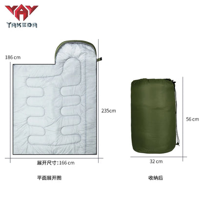 Yakeda Sleeping Bag 3kg Mummy Green Color Keep Warm -30 Degree Waterproof Outdoor Camping Tactical Gear Sleeping Bags