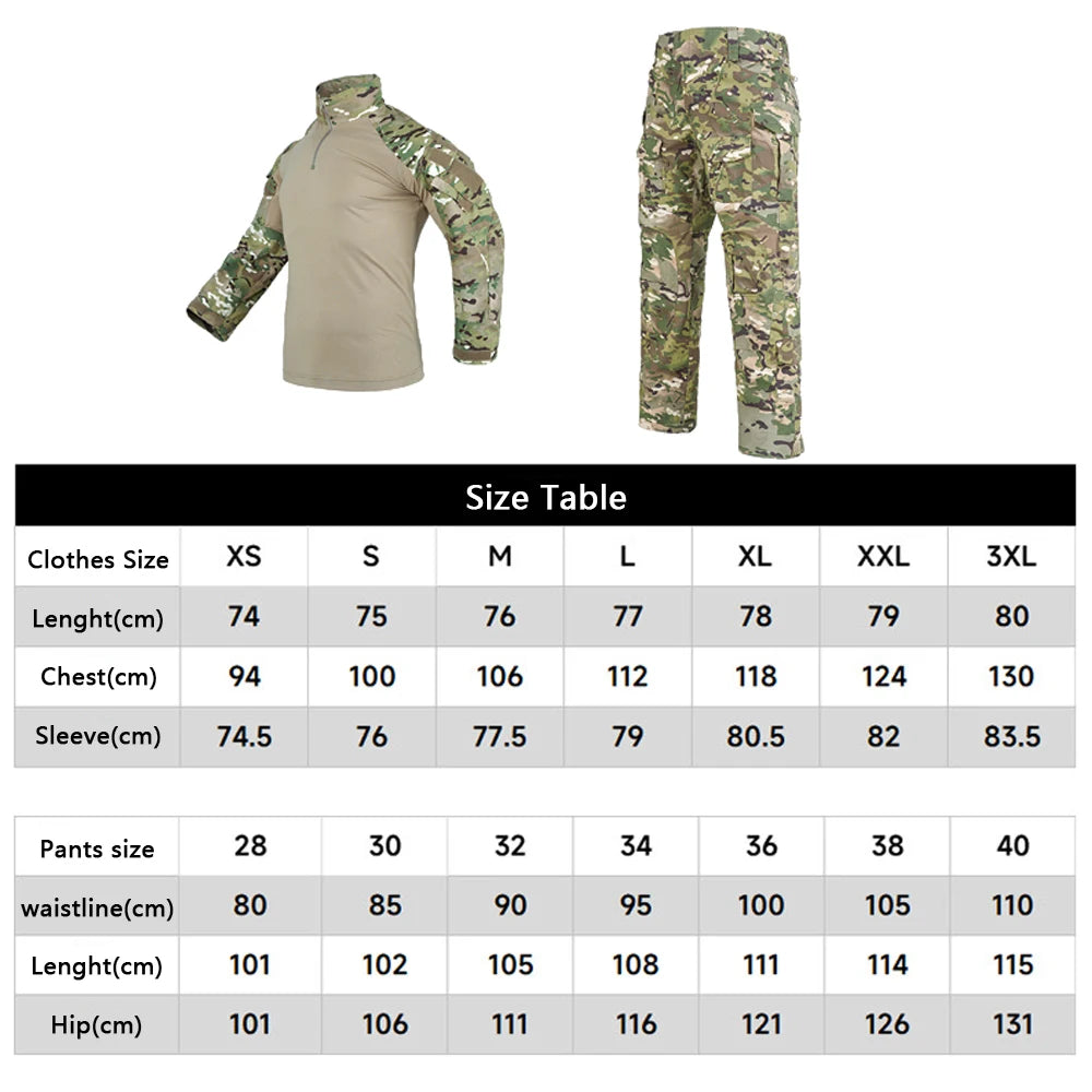 Factory Wholesale Camouflage Tactical Clothing Shirt Pants Frog Suit Tactical Clothes Uniform Pantalon Tactico